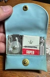 Vintage 1950'S Gillette Mini Safety Razor Travel Kit Snap Blue Case Vinyl #C211. Fixed Price $12.10.