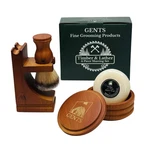 Gents Men's Wood Shaving Bowl & Shave Brush Set With Stand Premium Ki.... Fixed Price $60.89.