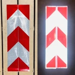 Vertical White & Red Reflective Chevron Panel (multiple Sizes) Decal Safety Tape. Fixed Price $65.99.