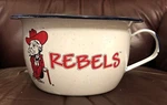 Vintage Ole Miss Enamel Handled Bowl With / Colonel Rebel. Fixed Price $75.00.
