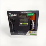 Schick Hydro Set; Razor, 3 Refills, Edge Shave Gel & Banana Boat Lip Balm. Fixed Price $24.99.