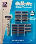 New Gillette Mach 3 Advanced 20 Refill Cartridges And + 1 Razor. Fixed Price $32.99.