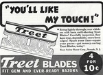 Vintage Print Treet Razor Blades, "you'll Like My Touch", 1937, 6 X 4.. Fixed Price $6.99.