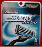 8 MACH3 Turbo Cartridge Blades Refills Shaver Razors Gillette. Fixed Price $25.99.
