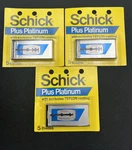 3 Packs Vintage Schick Plus Platinum Double Edge Razor Blades Teflon 15 Total. Fixed Price $19.00.