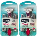 Pack Of (2) New Schick Classic Hybrid Razor 1 Handle 5 Cartridges With 3 Blades. Fixed Price $17.99.