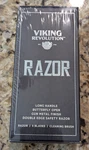 Viking Revolution Razor Long Handle Butterfly Open Gun Metal With 5 Blades. Fixed Price $12.95.