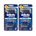 Gillette SENSOR3 Comfort Men's Disposable 3-BLADE Razors, 4CT (lot Of 2). Fixed Price $15.99.