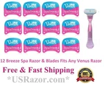 12 Gillette Venus Breeze Spa Blades Refill Cartridges Fit Olay Swirl Razor 4 6 8. Fixed Price $35.79.