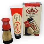 Omega Shaving Cream & Brush Set - Pennello Crema Da Barba Italy New Nib. Fixed Price $19.99.