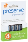 Preserve 4 Triple Razor Blade Cartridge Refills Pk. Fixed Price $7.39.