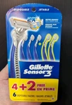 New Gillette Sensor 3 Disposable Razors 6 Pack Comfort Gel 40 Pivot Six. Fixed Price $14.99.