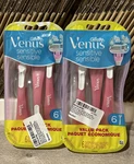 Gillette Venus Sensitive 3 Blade Disposable Razors PACK/12 Count. Fixed Price $18.99.