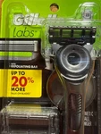 New! Gillette Labs Razor W/one Handle, Four Cartridges, Shower Hanger!. Fixed Price $13.50.