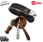 Classic Old Wood Cut Throat Straight Razor Shaving Gift Set Soap Badger Brush. Fixed Price $38.89.