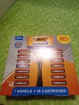 Bic Men's Comfort 3 Refillable Razor, Blades, Handle, 14 Cartridges. Fixed Price $16.60.