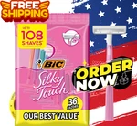Bic Silky Touch Women's Disposable Razors With 2 Blades, 36-PACK. Fixed Price $6.99.