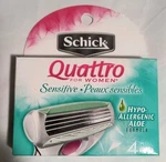 New Schick Quattro For Women Sensitive Aloe Blade Refills - 4 Pack Cartridges. Fixed Price $8.88.
