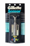 Original Vintage 1989 Gillette Sensor Razor & 3 Cartridges Metal Handle Holder. Fixed Price $129.99.