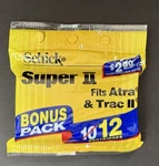 Schick Super Ii Fits Atra & Trac Package Of 12 Twin Blade Cartridges Nos. Fixed Price $9.99.