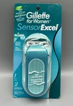 Nos Vintage Gillette For Women Sensor Excel Razor Green Teal With Base 1999. Fixed Price $55.99.