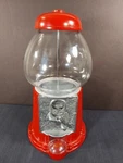 1985 Red Carousel Bubble Gum Machine Metal & Glass 21 Junior 11". Fixed Price $29.99.