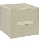 Essentials Collapsible Storage Bin Container With Handle, 11X10.5X10.5 In. Beige. Fixed Price $12.50.
