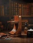 Handmade Mission Style Vintage Wood Shaving Stand For Razor Brush Walnut Finish. Fixed Price $24.99.