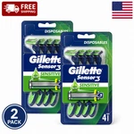 Gillette SENSOR3 Sensitive Disposable Razors 4 Count, 2 & 1 Pack Men. Fixed Price $11.39.