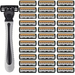 Men Triple Reusable Razor Shaver 3-LAYER Head Replaceable Blades 3PCS. Fixed Price $15.99.