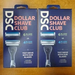 2 Boxes: Dollar Shave Club 6-BLADE & 4 Razor Cartridges Handle Ea. 10C. Fixed Price $16.99.