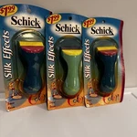 Vintage New Schick Silk Effects Colors Razors Set Of 3 2000 Throwback Fun. Fixed Price $44.95.