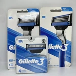 Gillette 3 Aqua-grip Blade Razor (2 Cartridges Each) + 4 Pack Shave. Fixed Price $23.99.