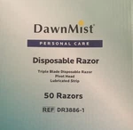 Dawnmist*triple Blade Disposable Razor Pivot Head Lubricated Stripe Box Of 50. Fixed Price $21.99.