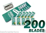 200 Derby Extra Platinum Ceramic Polymer Coated Double Edge Razor Blades. Fixed Price $18.25.