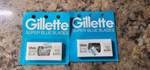 Vintage Gillette 10 Super Blue Blades Dispenser Nos Package Wear. Fixed Price $15.97.
