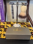 Vikings The Chieftain Double Edge Safety Razor Kit Stand Brush Blades. Fixed Price $60.00.
