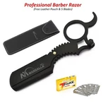 Professional Barber Finger Razor Straight Beard Head Shaving Cut Throat + Blades. Fixed Price $9.75.