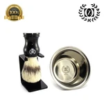 3 Pc Men's Shaving Set Hand Made Brush, High Grade Cup + Stand. Fixed Price $17.99.