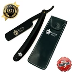 Krisp Shave Ready Wet Beard Cut Throat Men Barber Straight Edge Razor All Black. Fixed Price $11.69.
