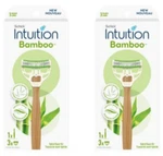 Schick Women Intuition Bamboo Hybrid Razor Kit 1 HANDLE+3 Cartridges (pack Of 2). Fixed Price $12.95.