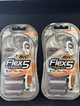 Bic FLEX5 Hybrid Men's Razor Blades 4 Cartridges Pivoting Head X2. Fixed Price $15.00.