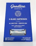 Goodline Grooming Co. 5-BLADE Cartridges Fits Handles 8 Pack. Fixed Price $10.99.
