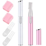 2 Pcs Electric Eyebrow Trimmer Women Precision Face Razors Mini Shaver With Comb. Fixed Price $15.99.
