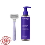 Flamingo Women's Razor 5-BLADE Shave Oil Shower Holder Lilac Set. Fixed Price $34.99.