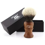 Wooden Handle Men's Shaving Brush - Pure & Dense Silvertips Badger Hair. Fixed Price $30.99.