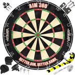Viper Aim 360 Tournament Bristle Steel Tip Dartboard Set With Staple-free Razor. Fixed Price $79.36.