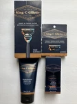 King Gillette Shave & Edging Razor + 4 Cartridges Gel Beard Oil. Fixed Price $28.88.