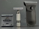 Travel Safety Razor Stainless Steel Heavy Short Handle 3"+100 Blade Double Edge. Fixed Price $29.99.