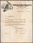 1910 Montreal Canada - Gillette Safety Razor Co Rare History Letter Head Bill. Fixed Price $195.00.